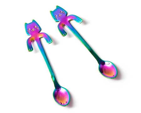 Cat tea spoons 2 pcs RAINBOW