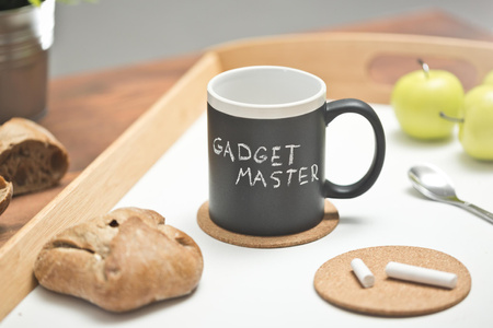 Black board mug with chalk