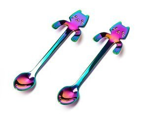 Cat tea spoons 2 pcs RAINBOW