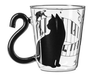 Cat glass with tail handle