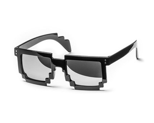 8 bit pixel party glasses - black/mirror