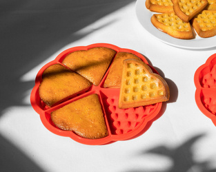 Waffles and cookies heart mould