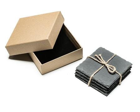 Slate stone coasters 4 pcs set