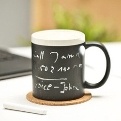 Black board mug with chalk