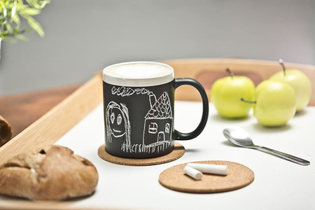 Black board mug with chalk