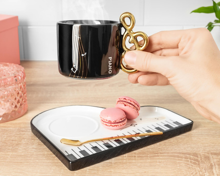 Ceramic Coffee Music Set with spoon & saucer