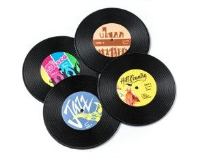 Coasters 4 pcs set  VINYL RETRO