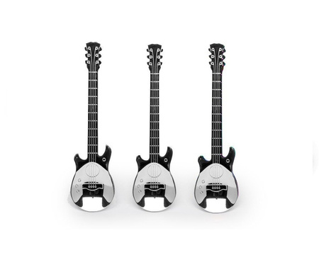 Guitar metal tea spoons 3 pcs SILVER