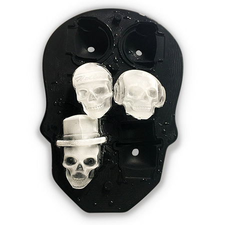 Ice / chocolate tray SKULLS - 6 pcs with funnel