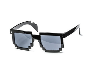 8 bit pixel party glasses - black