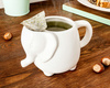 ELEPHANT mug - WHITE - with tea bag