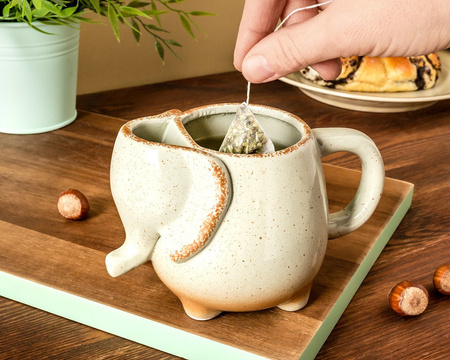 ELEPHANT mug - GRAY - with tea bag