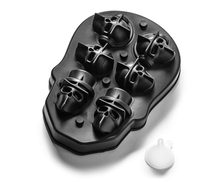 Ice / chocolate tray SKULLS - 6 pcs with funnel