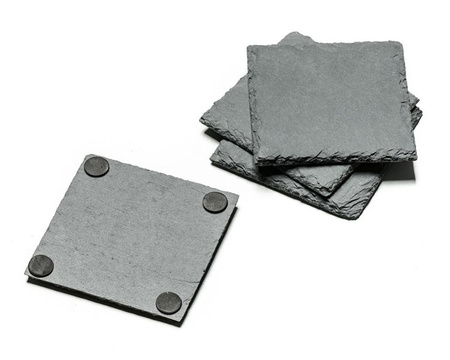 Slate stone coasters 4 pcs set