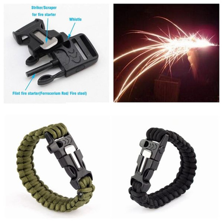 Survival bracelet 3in1 BLACK