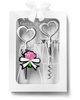 Heart shaped bottle stopper and opener - WHITE