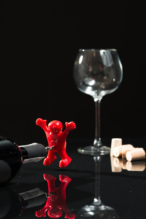 Happy man corkscrew