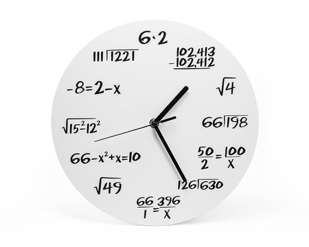 Math clock white