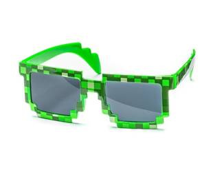 8 bit pixel party glasses - minecraft style