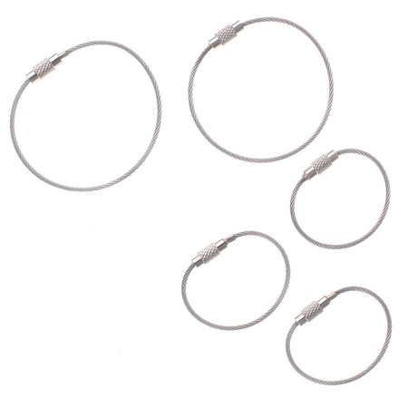 Stainless steel wire keychain 5 pcs