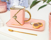 BAG mug ceramic set with spoon & saucer - PINK