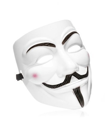 Maska V jak Vendetta - Anonymous, Guy Fawkes - BIAŁA