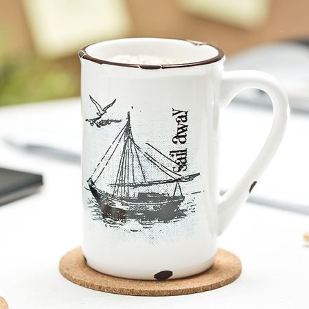 Porcelanowy kubek retro - Sail away